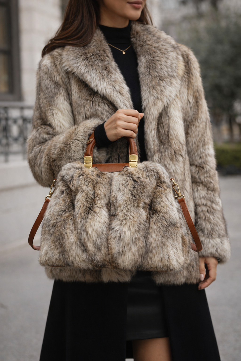 Luxury Natural Real Silver Fox Fur Jacket For Women + FREE BAG Order Now