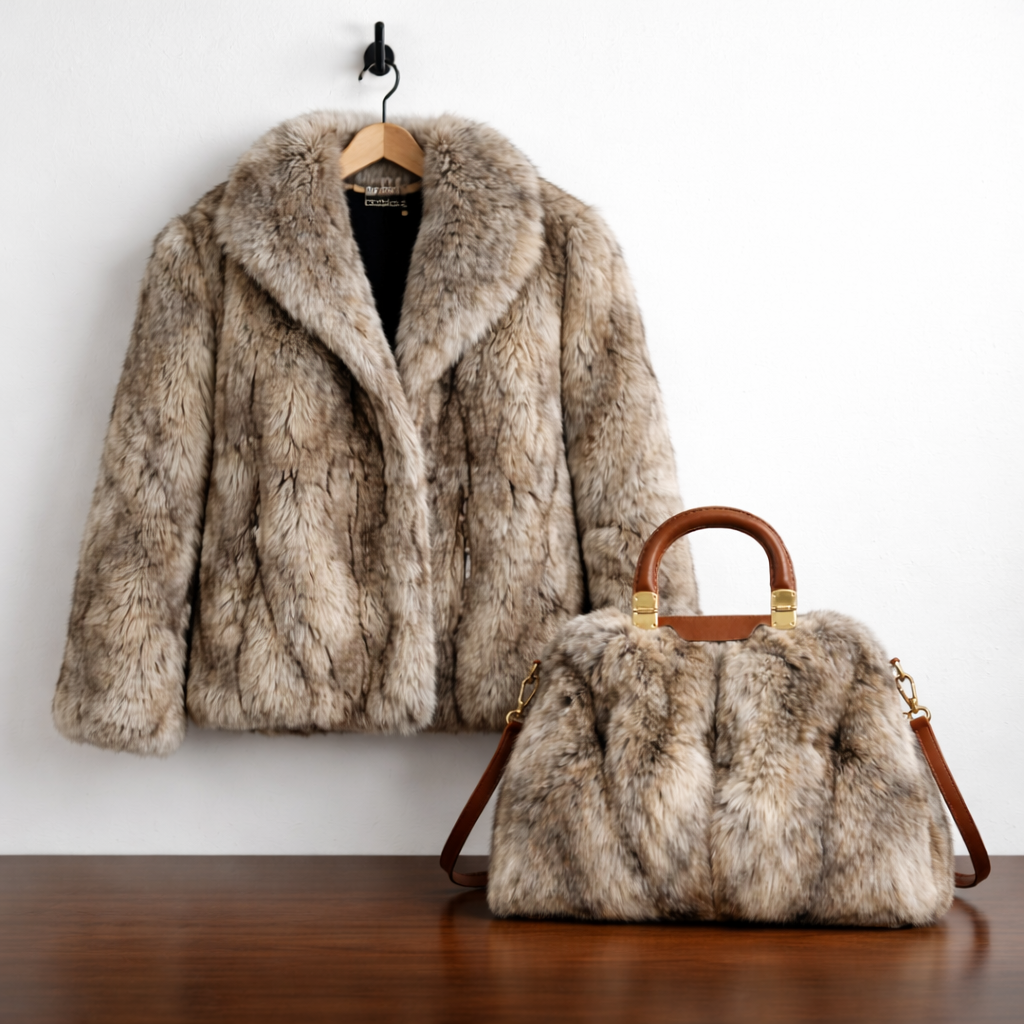 Luxury Natural Real Silver Fox Fur Jacket For Women + FREE BAG Order Now