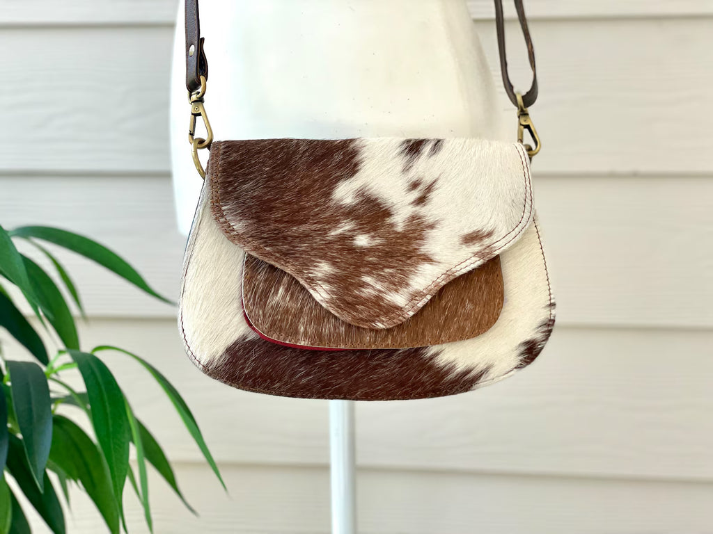Cowhide Crossbody Bag Western Leather Festival Purse Cowgirl Gifts