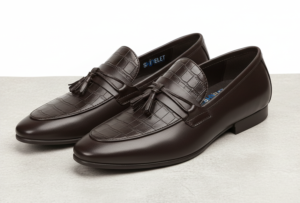 Elegant tassel detail on handcrafted leather formal shoes