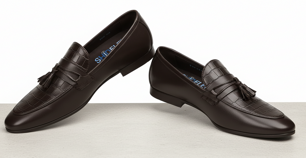 Premium cow leather tassel formal shoes with rubber sole