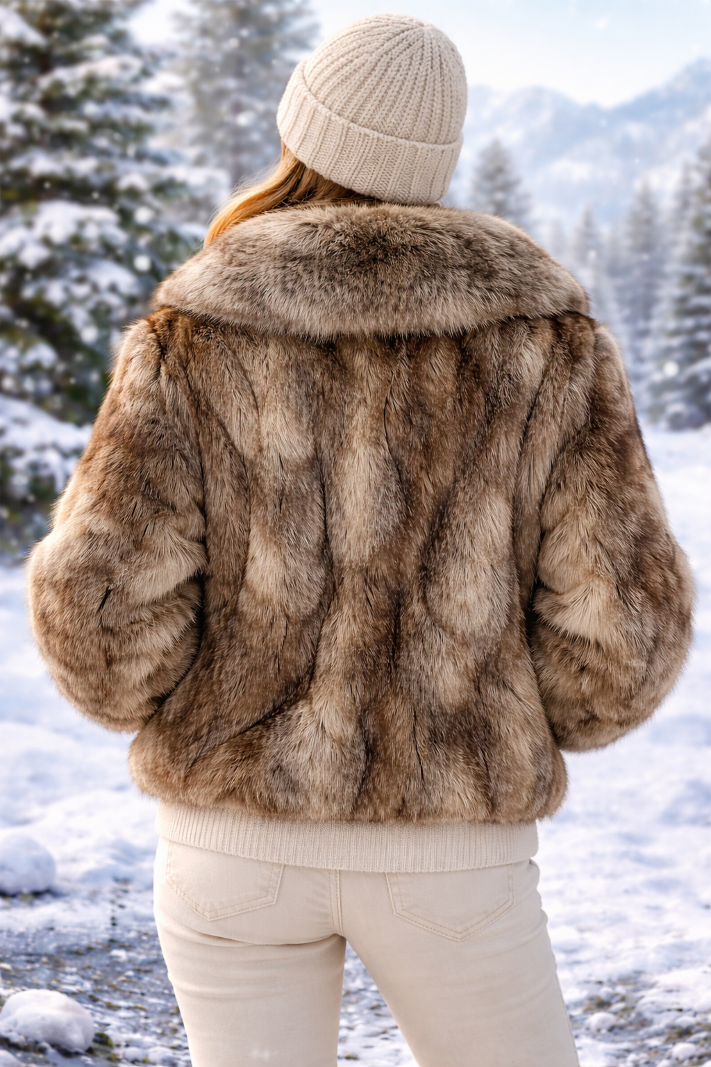 Luxury Natural Real Silver Fox Fur Jacket For Women + FREE BAG Order Now