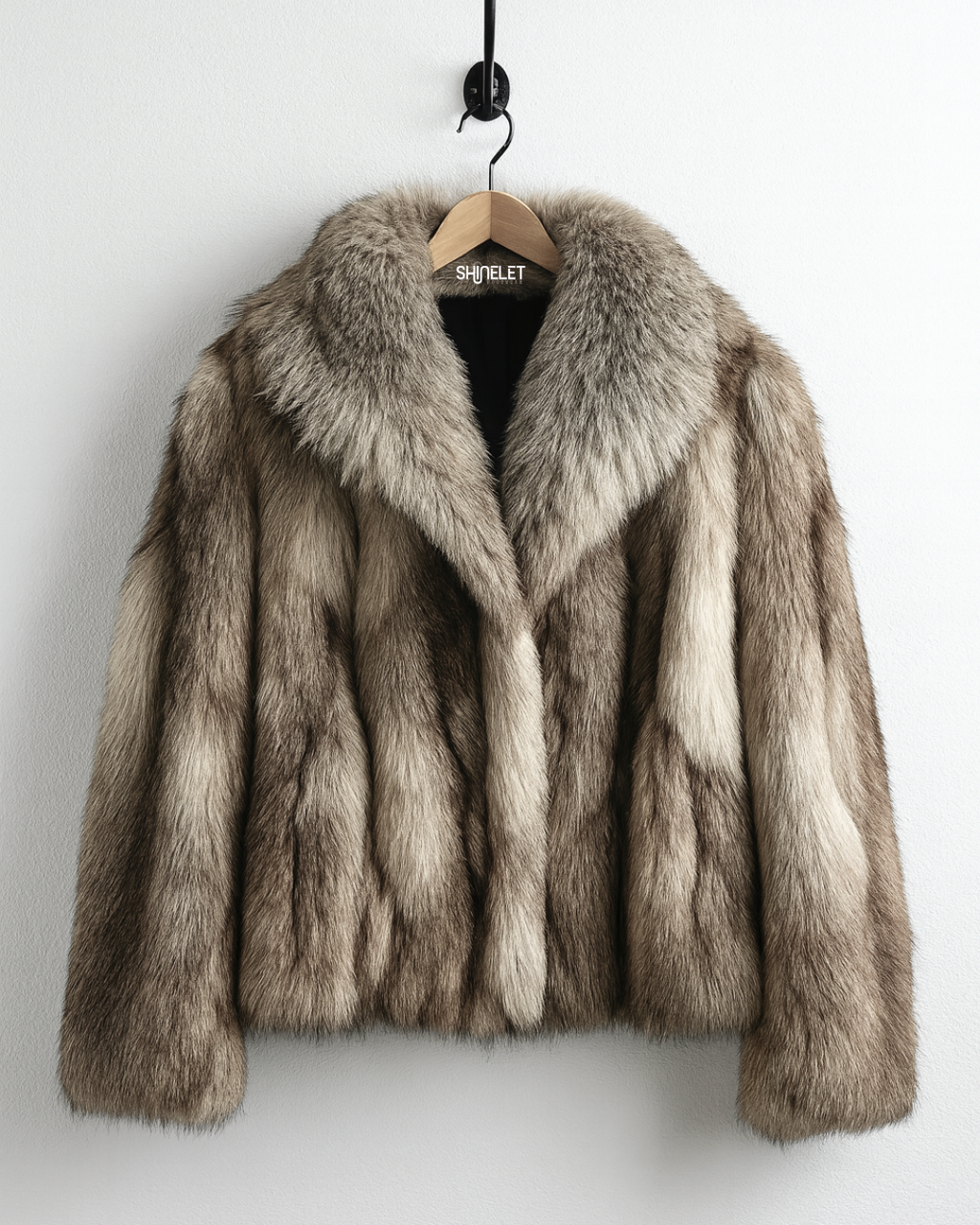 Luxury Natural Real Silver Fox Fur Jacket For Women + FREE BAG Order Now